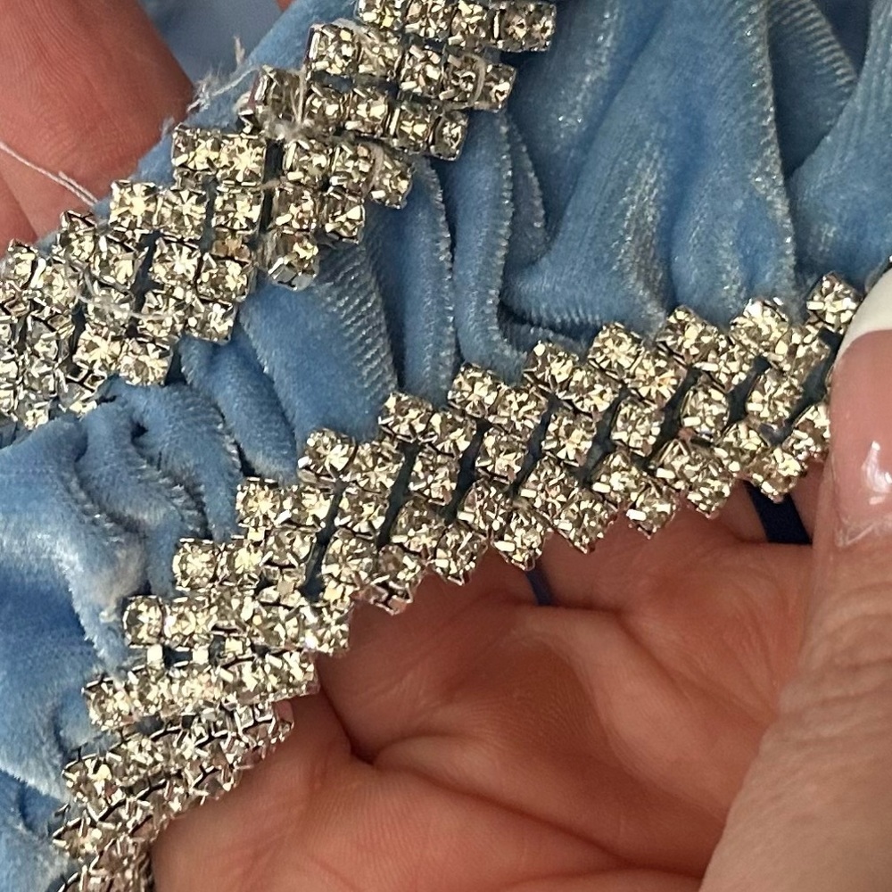 New! The Cande Shop Dolls Kill Velvet Ruched Rhinestone Dress 51810 - Picture 11 of 11